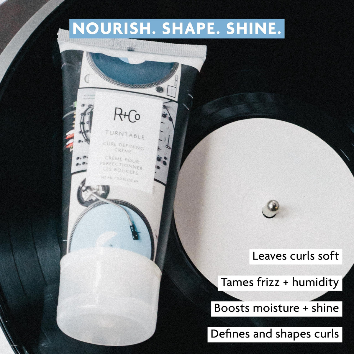 Black R+Co TURNTABLE Curl Defining Cream