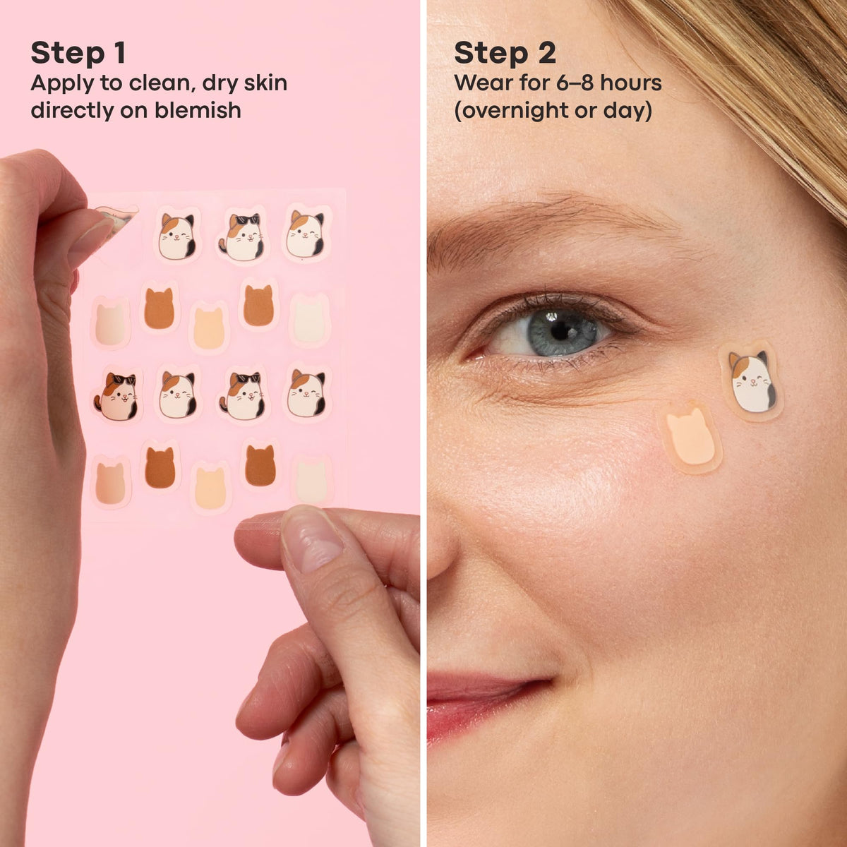 Pink TONYMOLY x Squishmallows Cam Hydrocolloid Acne Blemish Patches, 36 Count