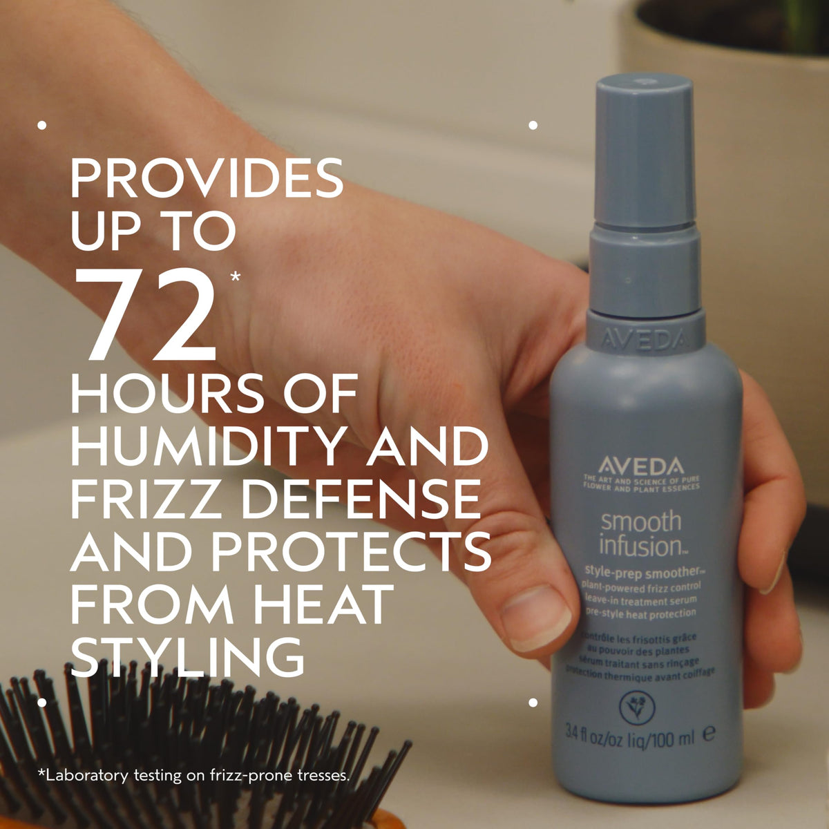 Rosy Brown AVEDA Smooth Infusion Style-Prep Smoother | Leave-In Anti-Frizz Serum | 72-Hour Frizz Defense & Control | Heat Protectant | 98% Naturally Derived*, 0.85 Fl Oz