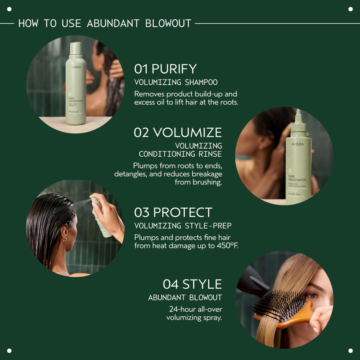 Dark Slate Gray AVEDA Abundant Blowout All-Over Volumizing Spray | 24-Hour All-Over Volumizing Spray | Vegan | Travel Size | 1 Fl Oz