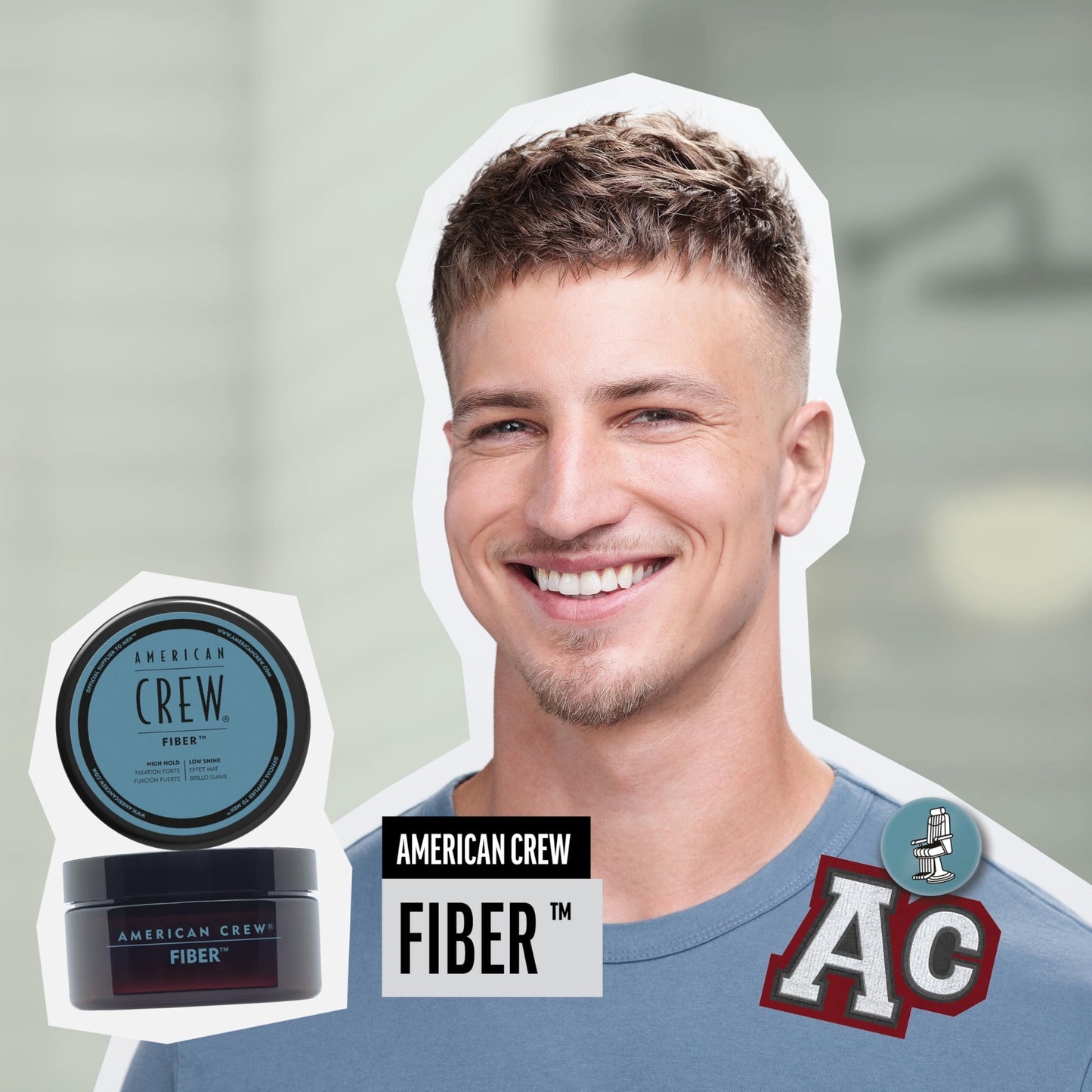 Gray American Crew Men's Hair Fiber, Like Hair Gel with High Hold & Low Shine, 3 oz