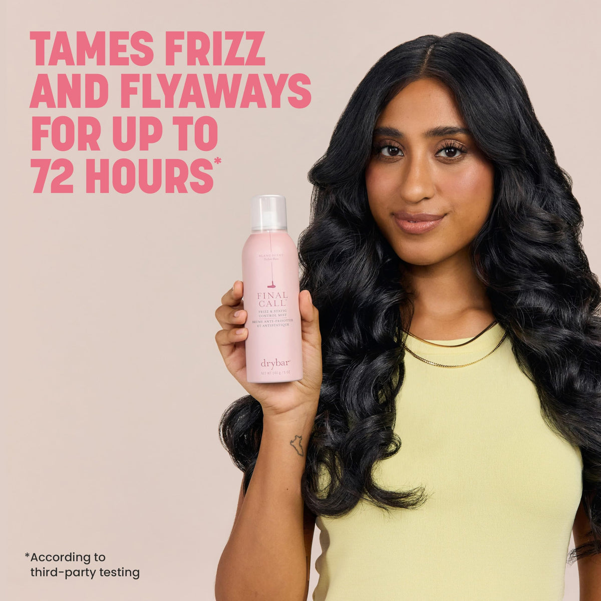 Light Gray Drybar Final Call Frizz & Static Control Mist | Fights Frizz, Tames Flyaways to Maintain Smooth and Shiny Blowouts, 24 Hour Frizz Control & 72 Hour Static Control
