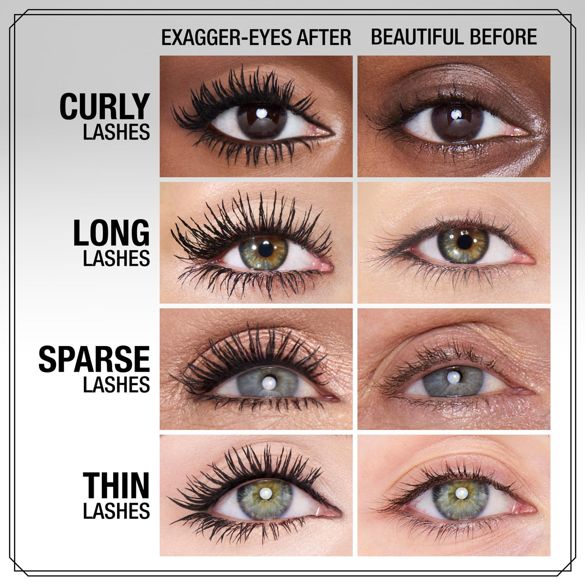 White Smoke Charlotte Tilbury Exagger-Eyes Volume & Length Mascara, Exagger-Black