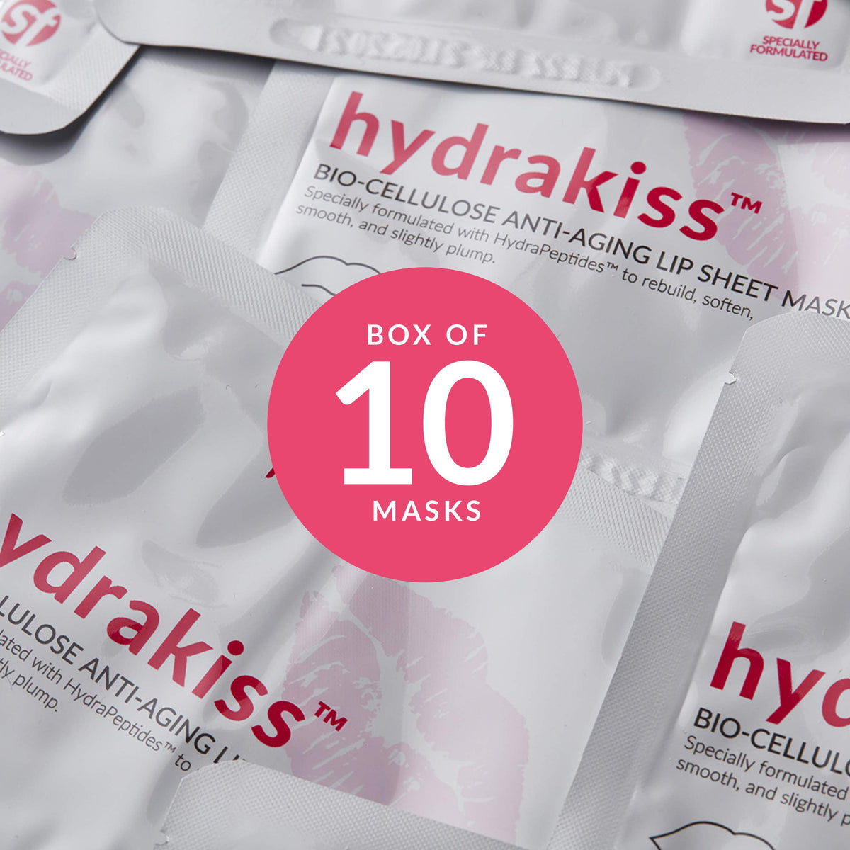 Gray PMD Hydrakiss Bio-Cellulose Anti-Aging Lip Sheet Mask, 10 Count (Pack of 1)