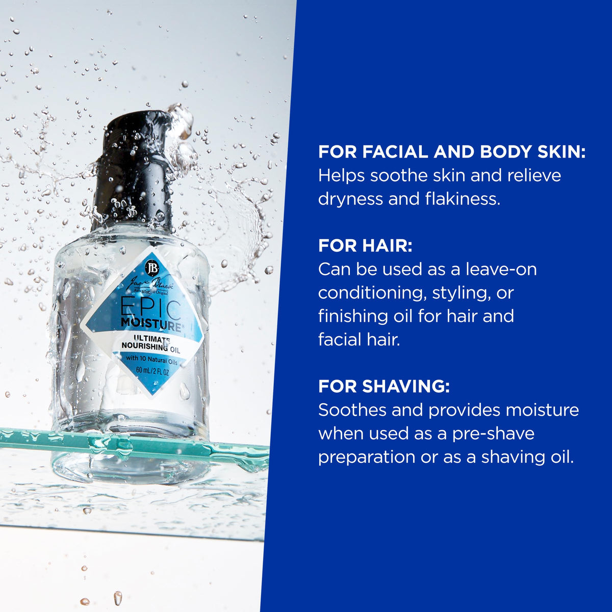Midnight Blue Jack Black Epic Moisture Ultimate Multipurpose Nourishing Body Oil, 2 Fl Oz