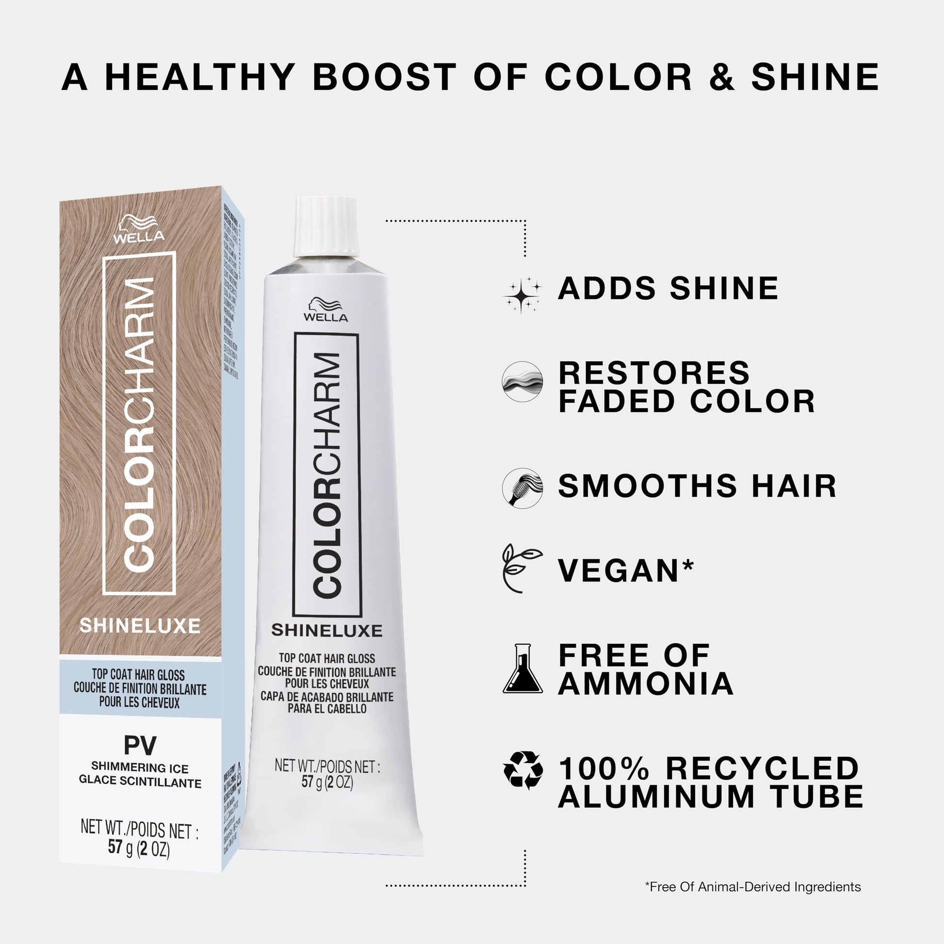 Lavender COLORCHARM ShineLuxe Top Coat Hair Gloss | Clear Shine Booster | 2 oz.