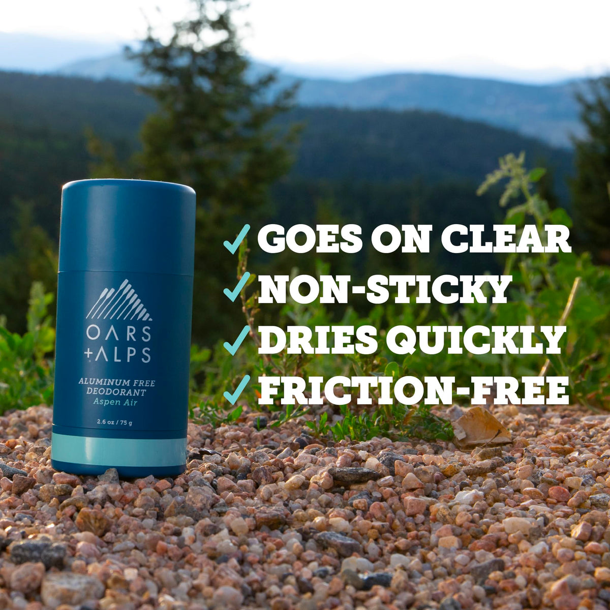 White Smoke Oars + Alps Aluminum Free Men's Deodorant, Clear + No Residue, 1pk, 2.6oz