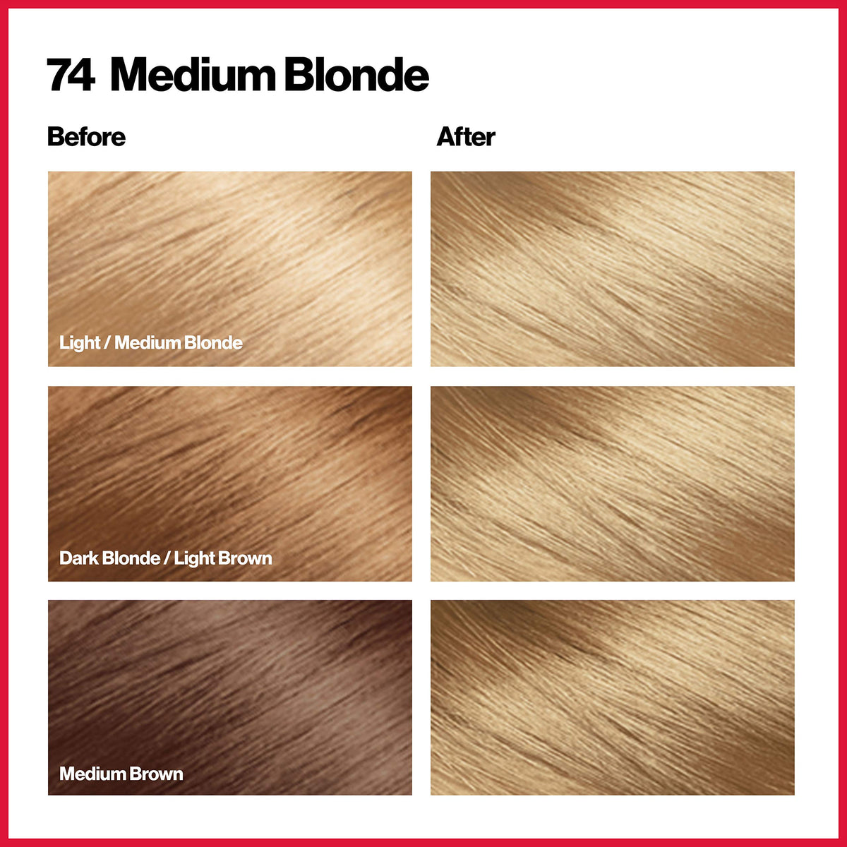 White Smoke Revlon ColorSilk Permanent Hair Color, 100% Gray Coverage Dye Kit, Ammonia-Free, Keratin and Amino Acids, Blonde Shades, 74 Medium Blonde (Pack of 3)