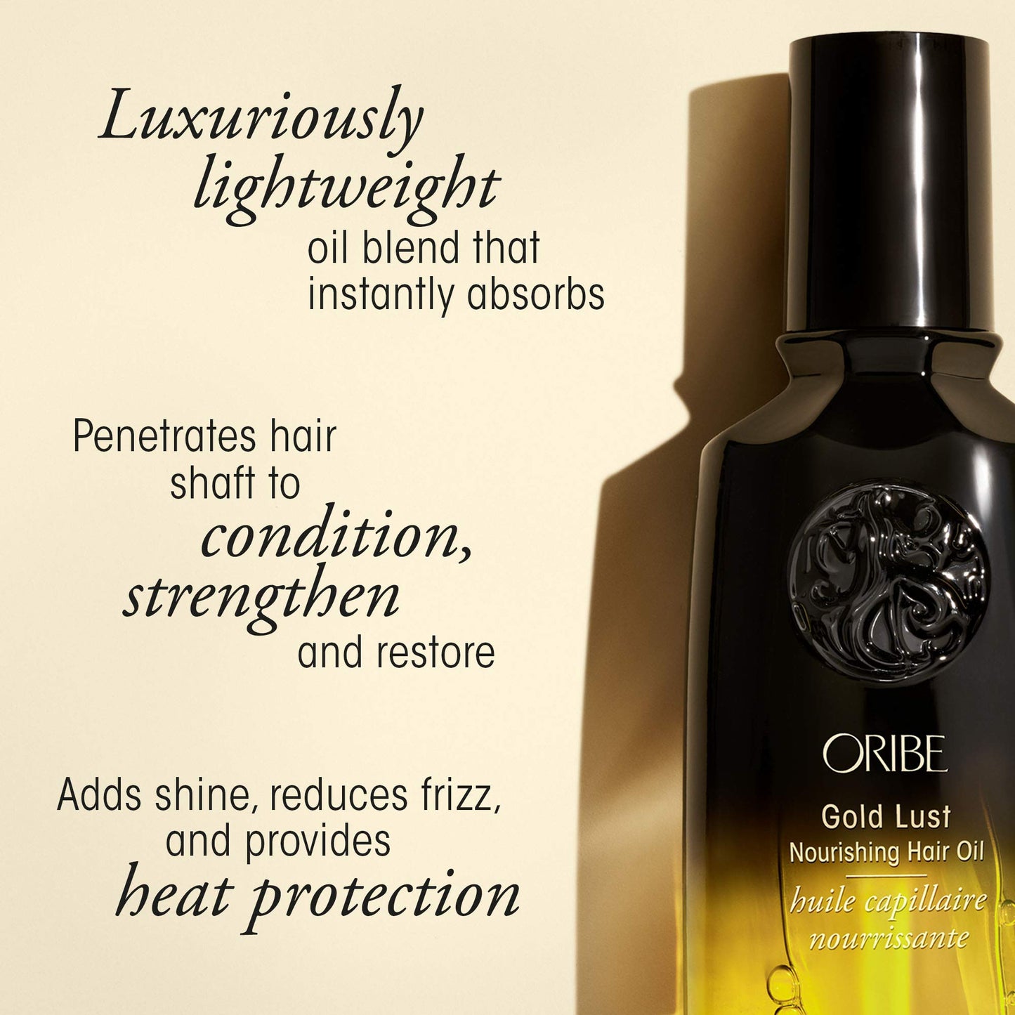 Antique White Oribe Gold Lust Nourishing Hair Oil, 3.38 Fl Oz (Pack of 1)