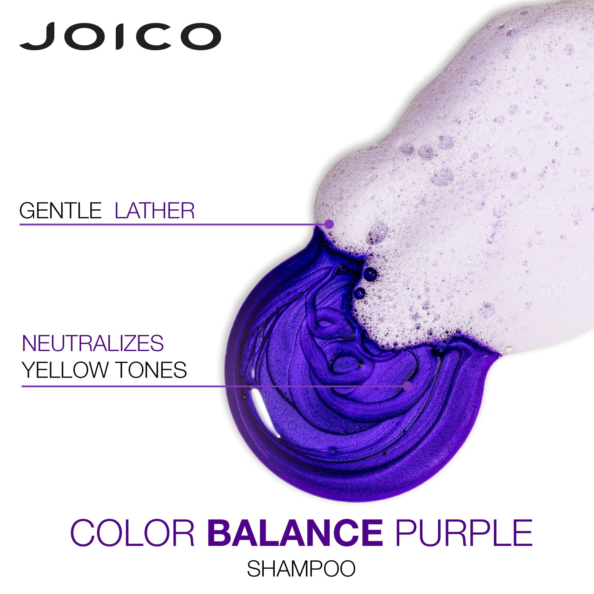 White Smoke Joico Color Balance Purple Shampoo & Conditioner Set | Eliminate Brassy and Yellow tones | For Cool Blonde or Gray Hair