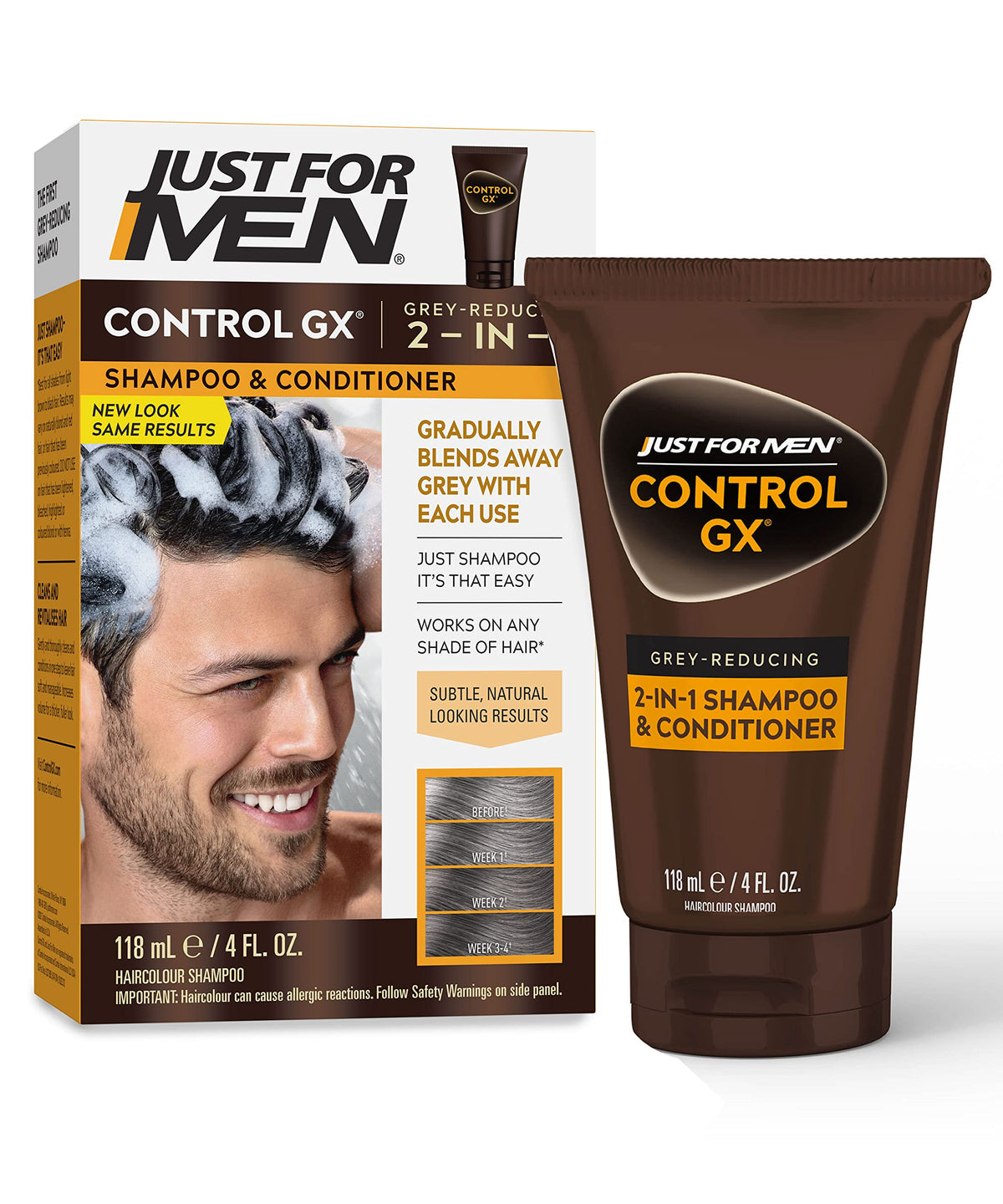 White Smoke Just for Men Control GX Grey Reducing 2-in-1 Shampoo and Conditioner