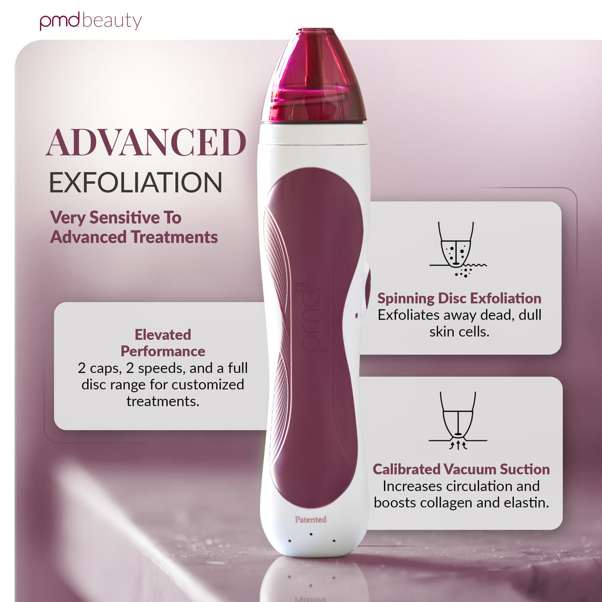 Light Gray PMD Beauty Personal Microderm Pro - At-Home Use, Facial Exfoliator Tool, Microdermabrasion Machine Kit for Face and Body Skincare