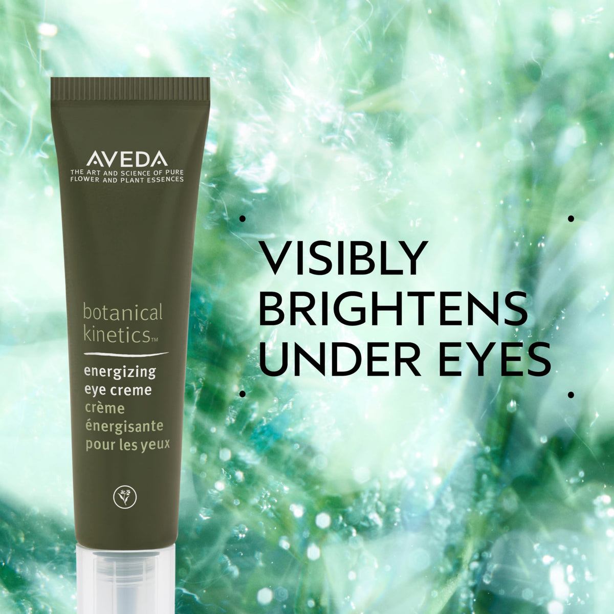 Light Cyan AVEDA Botanical Kinetics Energizing Eye Creme | Helps Brighten Under Eyes, Reduces the Look of Dark Circles | with Licorice Root and Caffeine | 96% Naturally Derived*, 0.5 Fl Oz