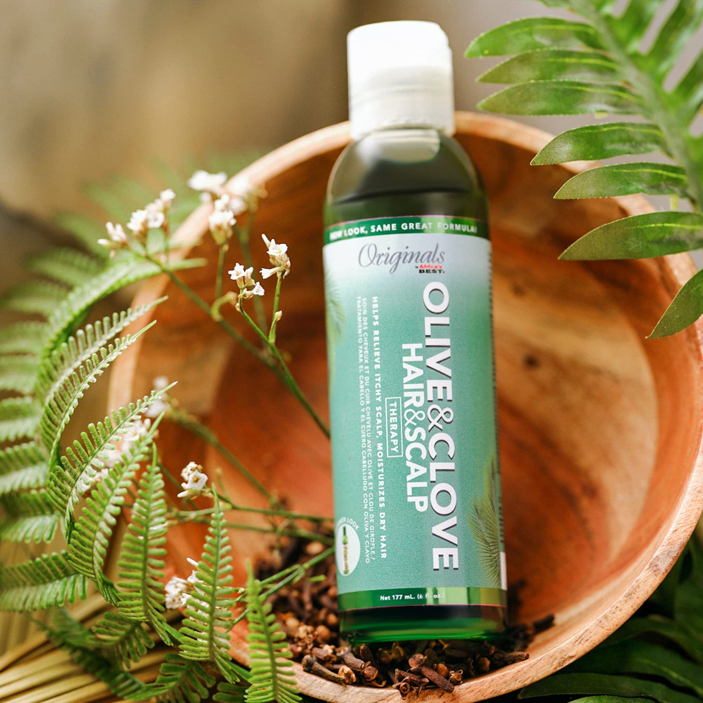 Dark Khaki Originals by Africa's Best Olive & Clove Oil Therapy, Natural Treatment That Helps Repair Dry, Weak or Brittle Hair, Scalp Dryness, Itching and Flaking, 6 oz