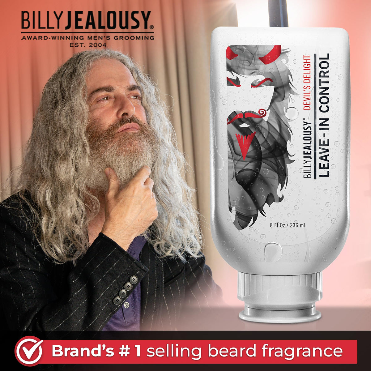 Black Billy Jealousy Beard Control Leave In Beard Conditioner for Men with Aloe Leaf Juice and Jojoba Seed Oil, Softens Hair and Skin, Light Hold with Matte Finish
