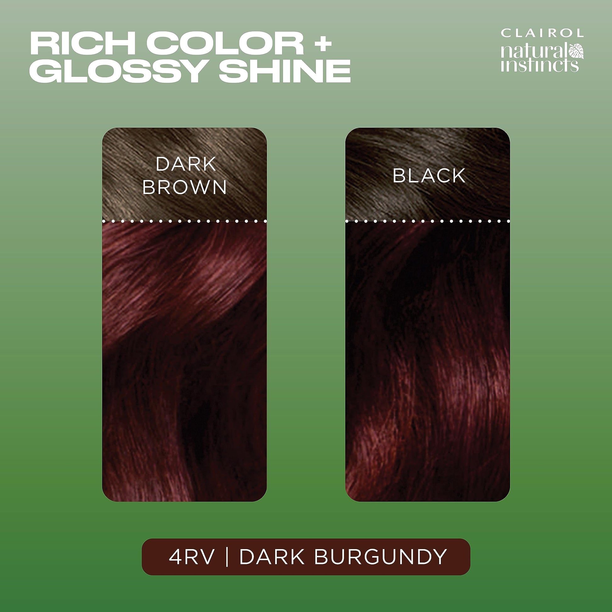Black Clairol Natural Instincts Demi-Permanent Hair Dye, 4RV Dark Burgundy Hair Color, Pack of 1