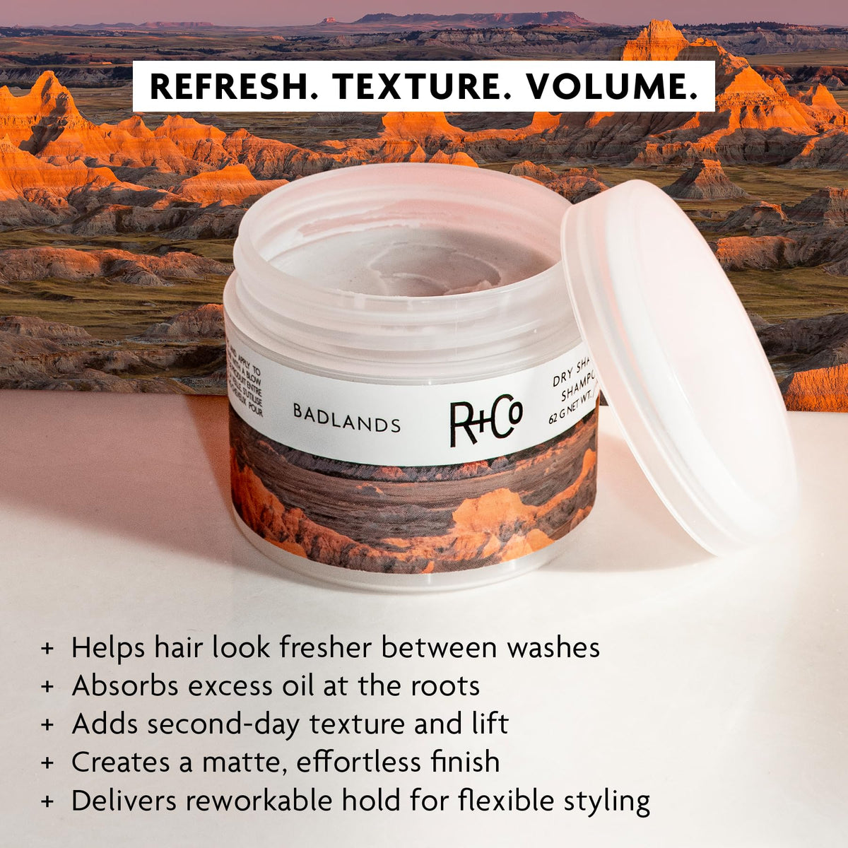 Seashell R+Co BADLANDS Styling Paste, Relative Paradise Scent