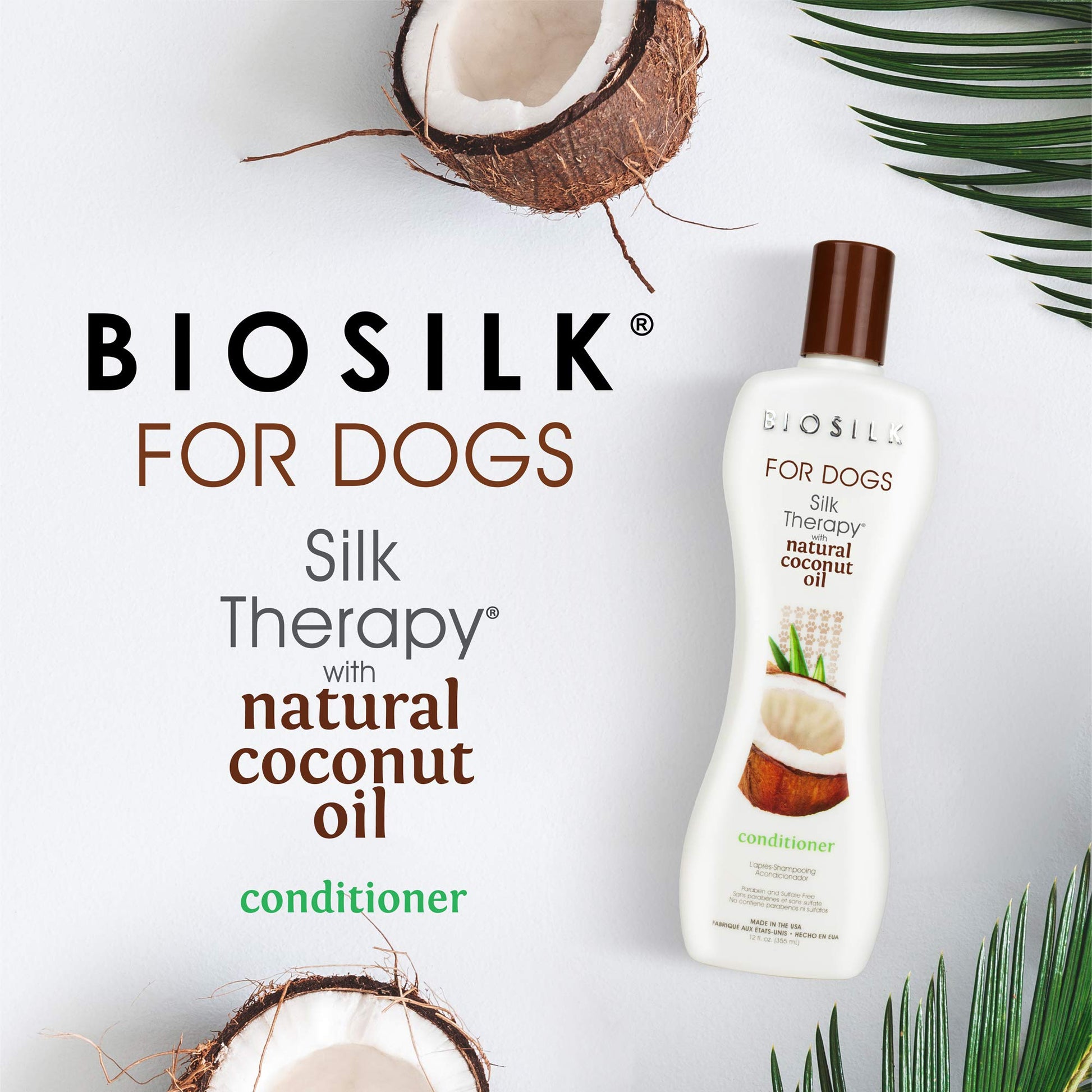 Lavender BioSilk for Dogs Silk Therapy Conditioner with Natural Coconut Oil | Pet Conditioner - 6 Pack