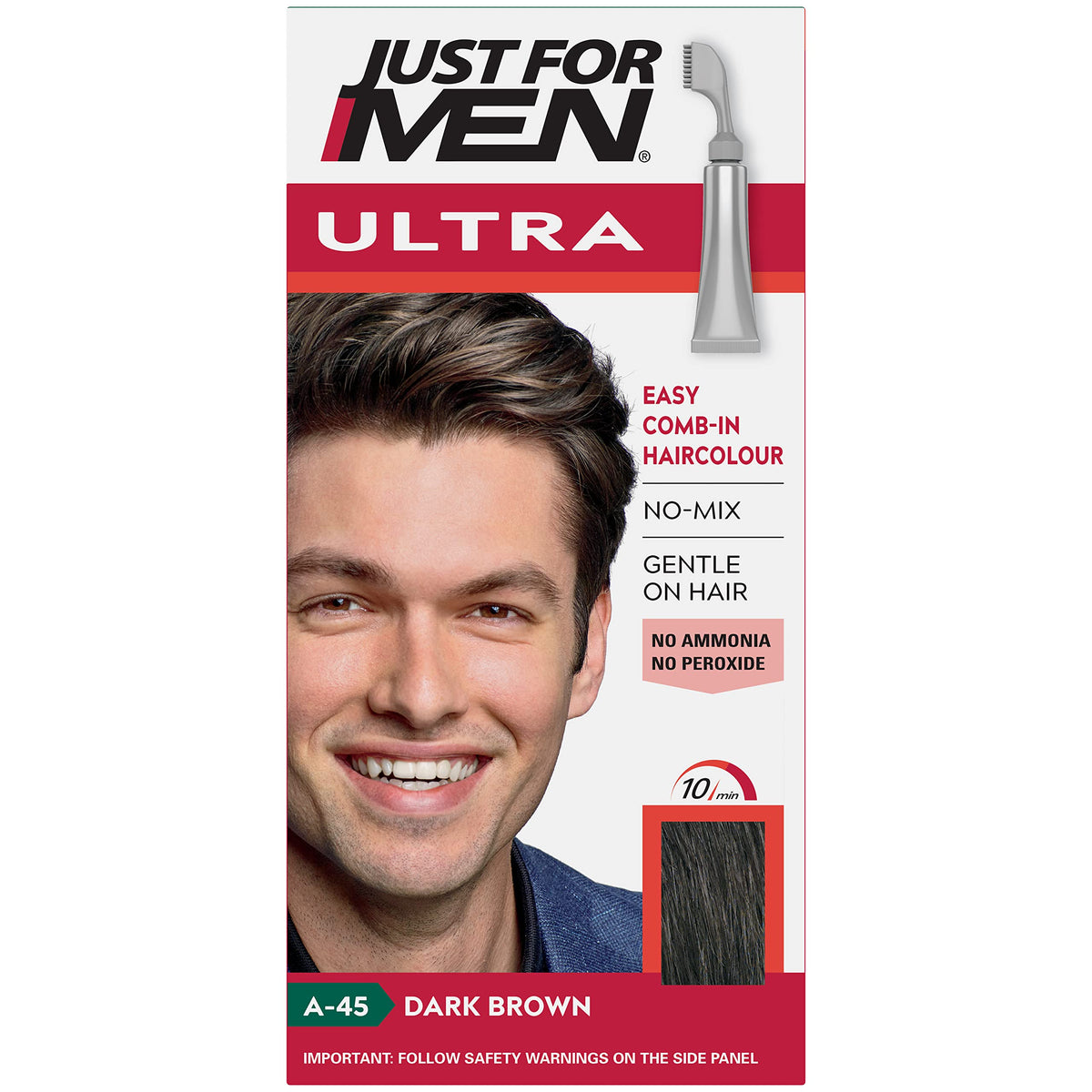 Misty Rose Just For Men Autostop Haircolour Dark Brown A-45-1 Pack