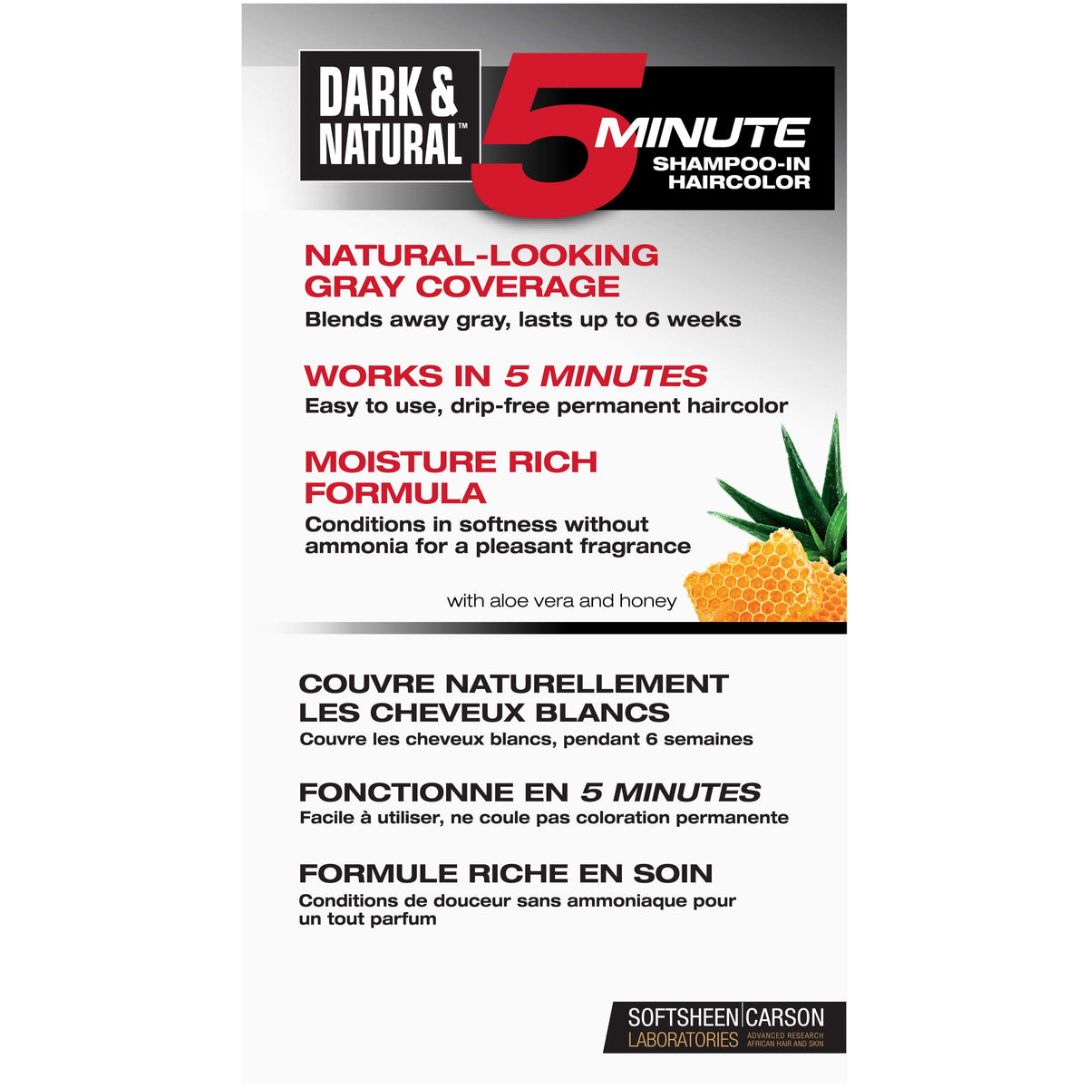 White Smoke SoftSheen-Carson Dark & Natural Hair Color for Men 5 Minutes, Natural Looking Gray Coverage for Up To 6 Weeks, Shampoo-in Permanent Hair Dye, Ammonia Free, Natural Black, 2 Count