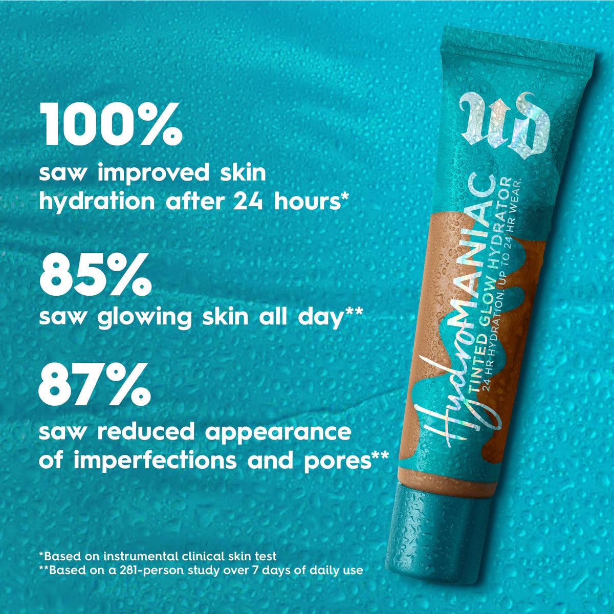 Dark Cyan Urban Decay Hydromanic Hydrating Dewy Foundation for Glowy Skin