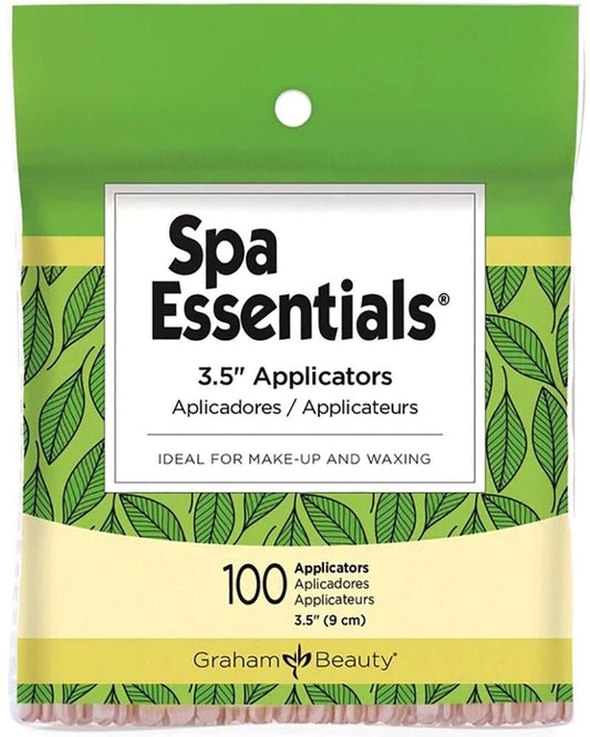 White Smoke GRAHAM BEAUTY Spa Essentials Birchwood Eye/Lip Wax Applicator (3.5inch) [100pcs/pk]