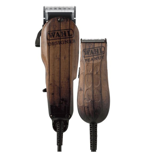 White Smoke Wahl Canada Wood Grain Designer & Peanut Combo