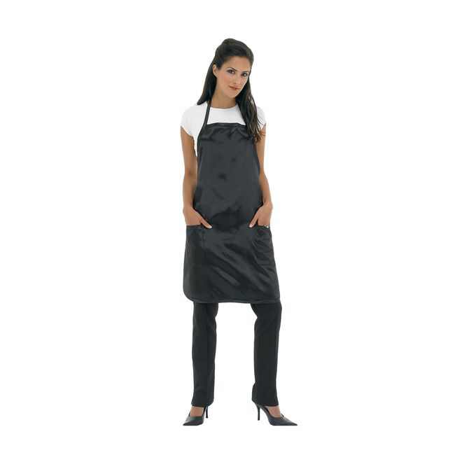 White Smoke Betty Dain Satin Stylist Apron - Black