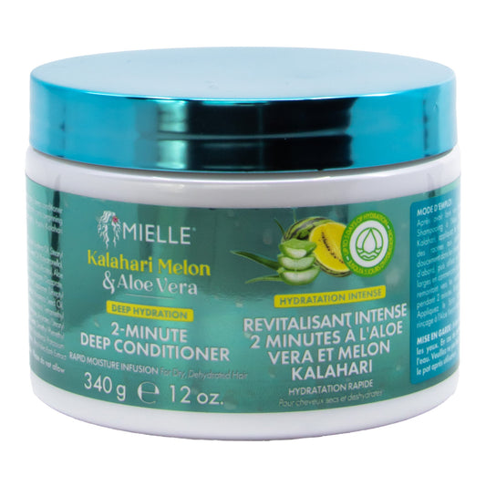 White Smoke MIELLE Kalahari Melon &amp; Aloe Vera Deep Hydration 2 Minute Deep Conditioner (12oz)