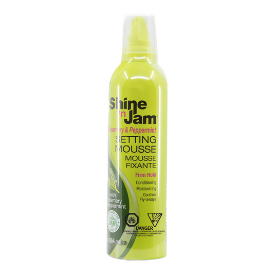 White Smoke AMPRO Shine 'n Jam Rosemary &amp; Peppermint Setting Mousse Firm Hold (12oz)