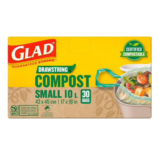 Gold GLAD Compostable Bag Drawstring [Small 10L]