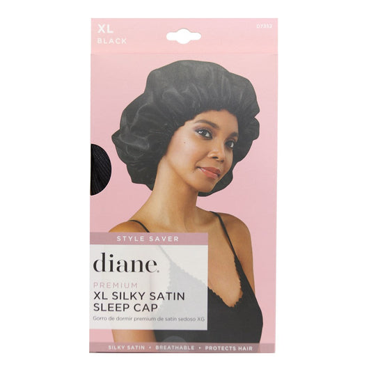 Thistle DIANE Premium XL Silky Satin Sleep Cap Black