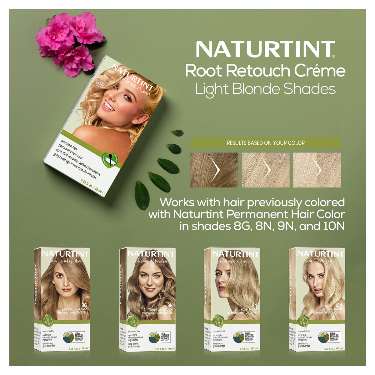 Slate Gray Naturtint Light Blonde Root Retouch Crème Permanent Hair Color - Ammonia Free, Conceal Grays, No Artificial Scent, 1.52 Fl Oz