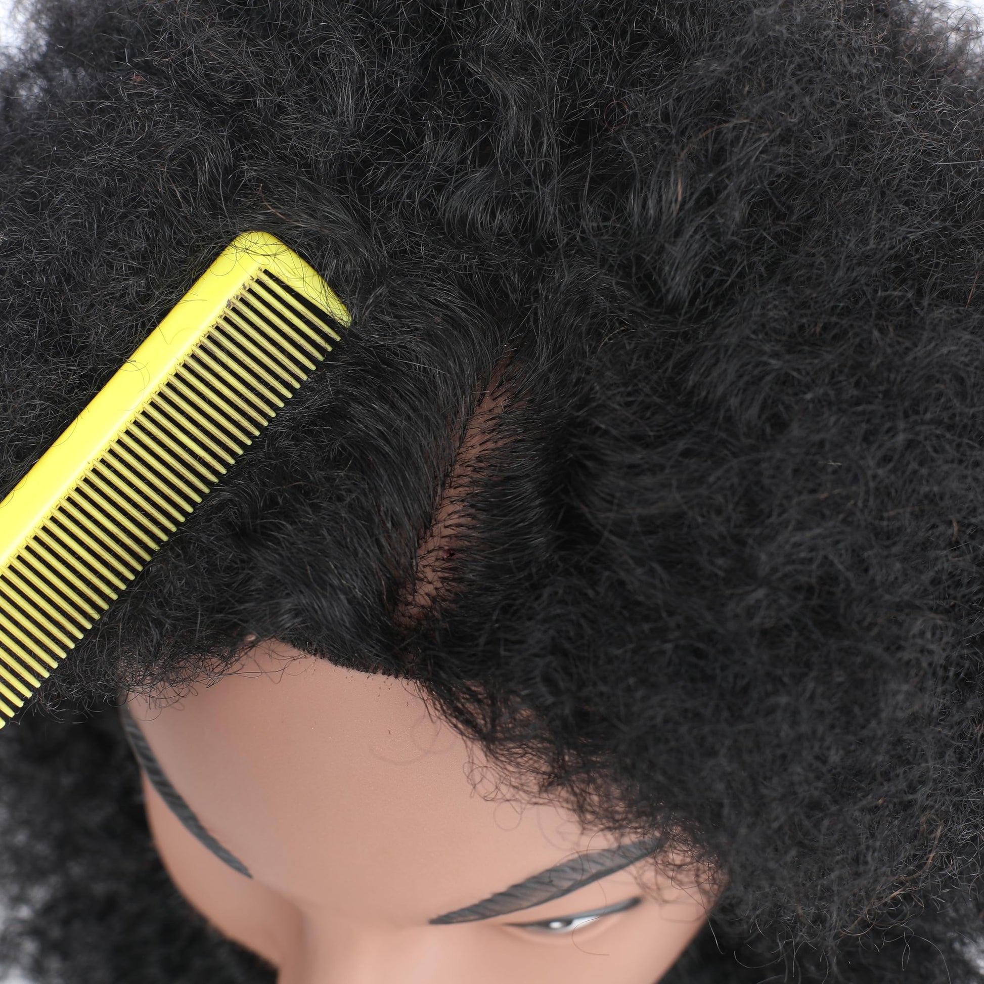 Dark Slate Gray Stancia 6’’ Afro Male Mannequin Head with Beard, Manicans Full Head Real Hair for Hairdresser Barber, Manikin Head for Practice Styling Cornrow Braiding with Clamp Stand