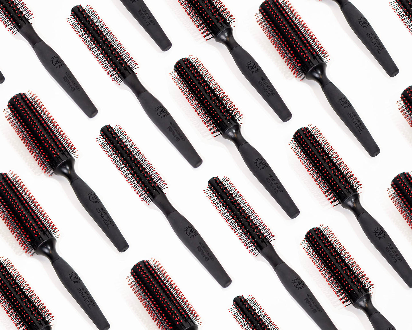 White Smoke Cricket Static Free RPM 8 Row Round Hair Brush - Curling, Blow Drying, Detangling and Styling Wet or Dry, Suitable for All Hair Types