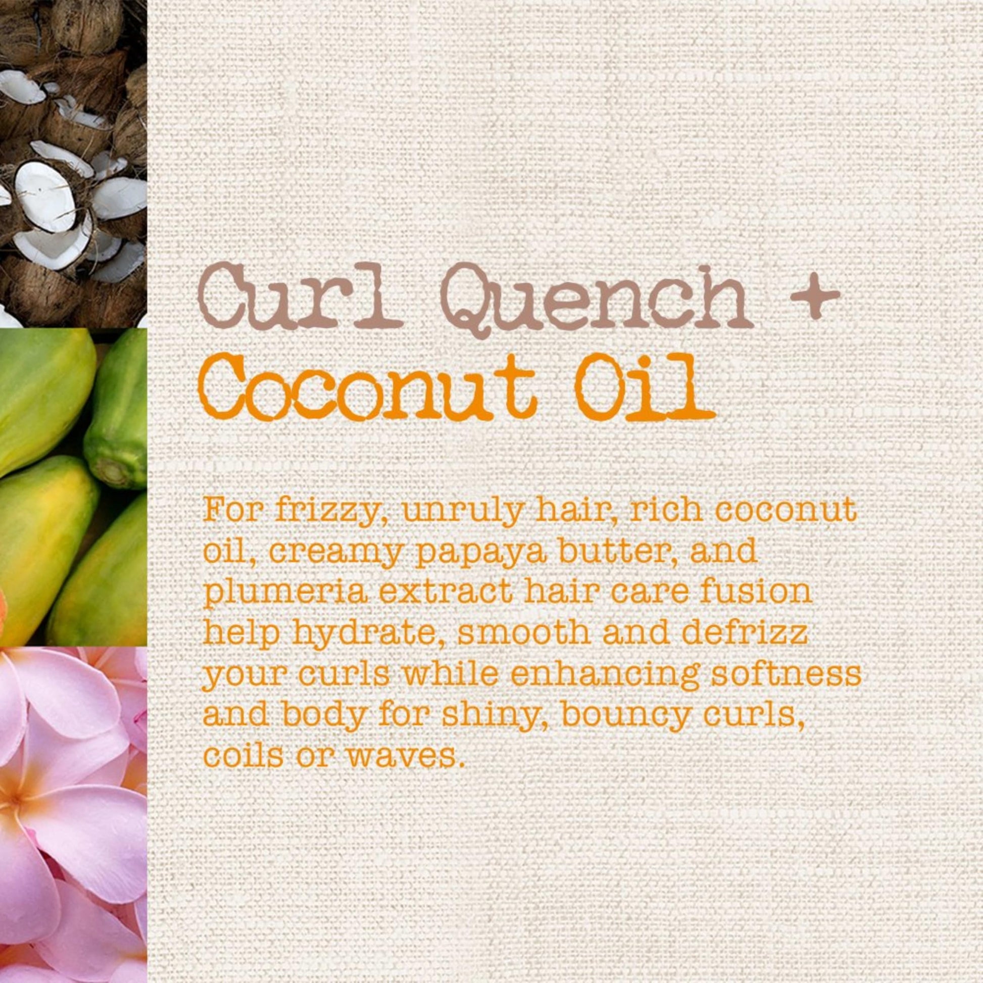Antique White Maui Moisture Curl Quench + Coconut Oil Hydrating Curl Cream Smoothie, Curly Hair Styling Cream with Coconut Oil & Papaya Butter Helps Tame Frizz & Enhance Softness, Silicone Free, 12 oz