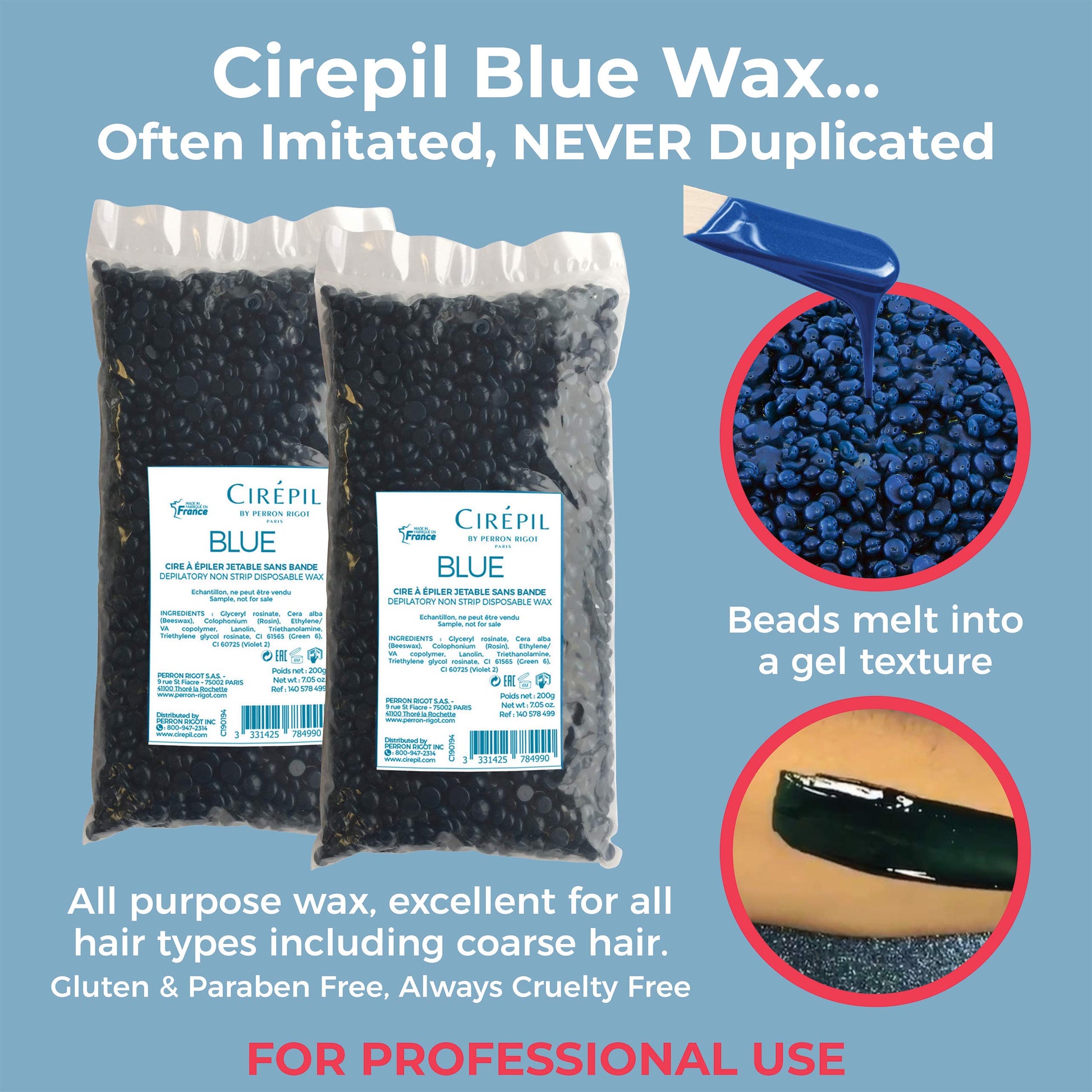 Dark Gray Cirepil - Intro Waxing Kit - Professional Hard Wax Kit for Hair Removal - Includes Happy Heater, Original Blue Wax Beads, Pre & Post Care - DIY Salon Results for Sensitive Skin, Brazilian & Body