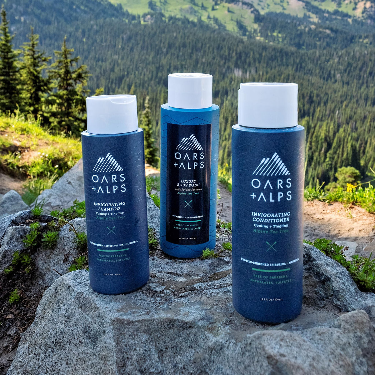 Dim Gray Oars + Alps Men's Sulfate Free Hair Shampoo for Men & Women, Shampoo for Hair Infused with Witch Hazel and Tea Tree Oil, Nourishing & Moisturizing, Paraben & Sulfate Free, Alpine Tea Tree, 13.5oz