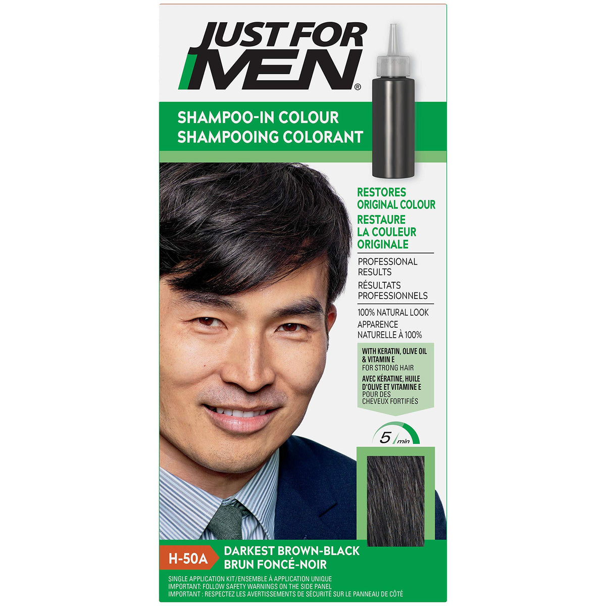 Lavender Just For Men Shampoo-In #H-50 Haircolor Darkest Brown/Black (3 Pack)