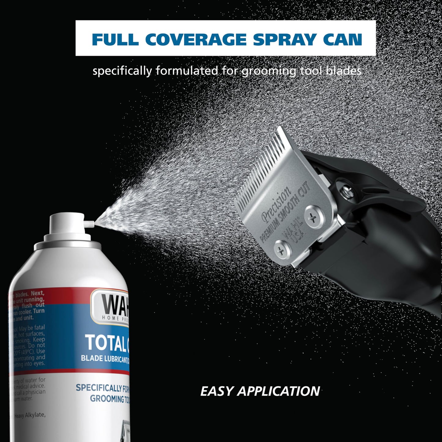 Black Wahl Total Care Blade Coolant Clipper Spray – For Hair Clippers & Beard Trimmers for Men, Model 3776P