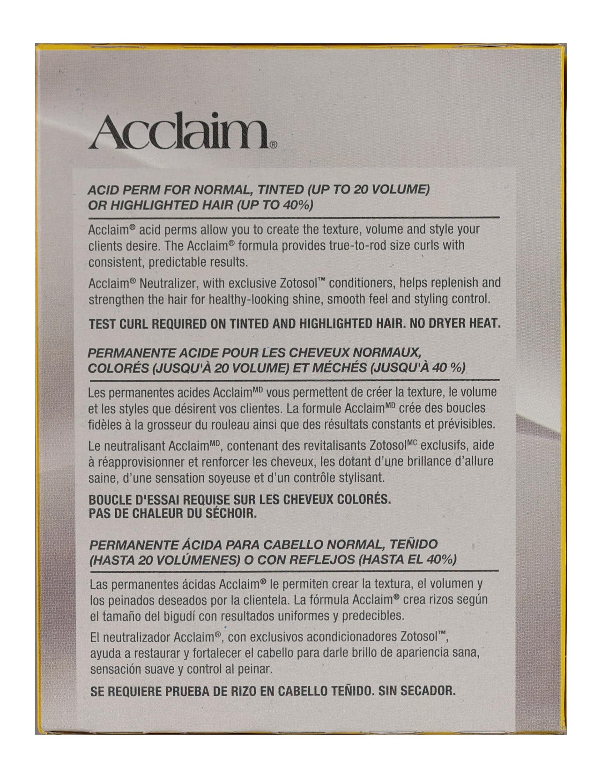Dark Gray Zotos Professional Acclaim Acid Perm Regular 1 Application (Pack of 4)