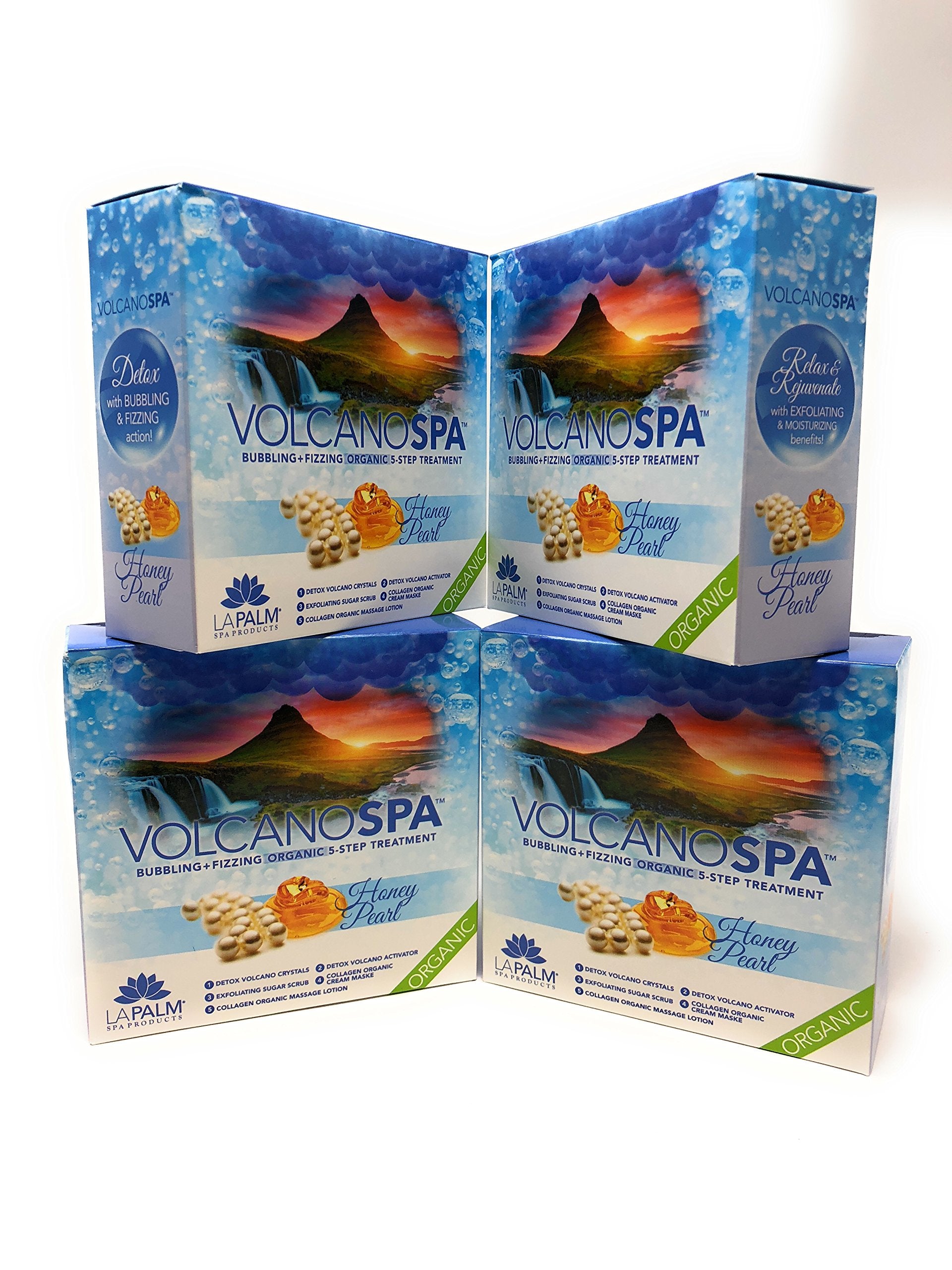 White Smoke La Palm Volcano Spa Bubbling + Fizzing Organic 5-Step Treatment – Honey Pearl (4 packs)