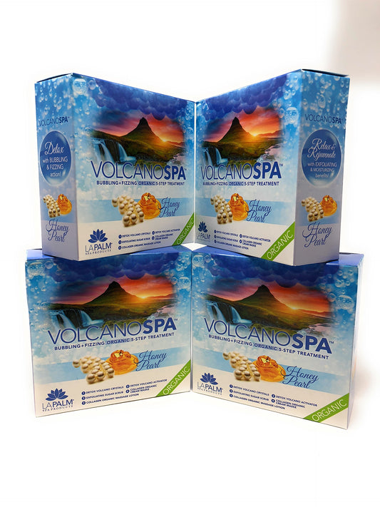 White Smoke La Palm Volcano Spa Bubbling + Fizzing Organic 5-Step Treatment – Honey Pearl (4 packs)