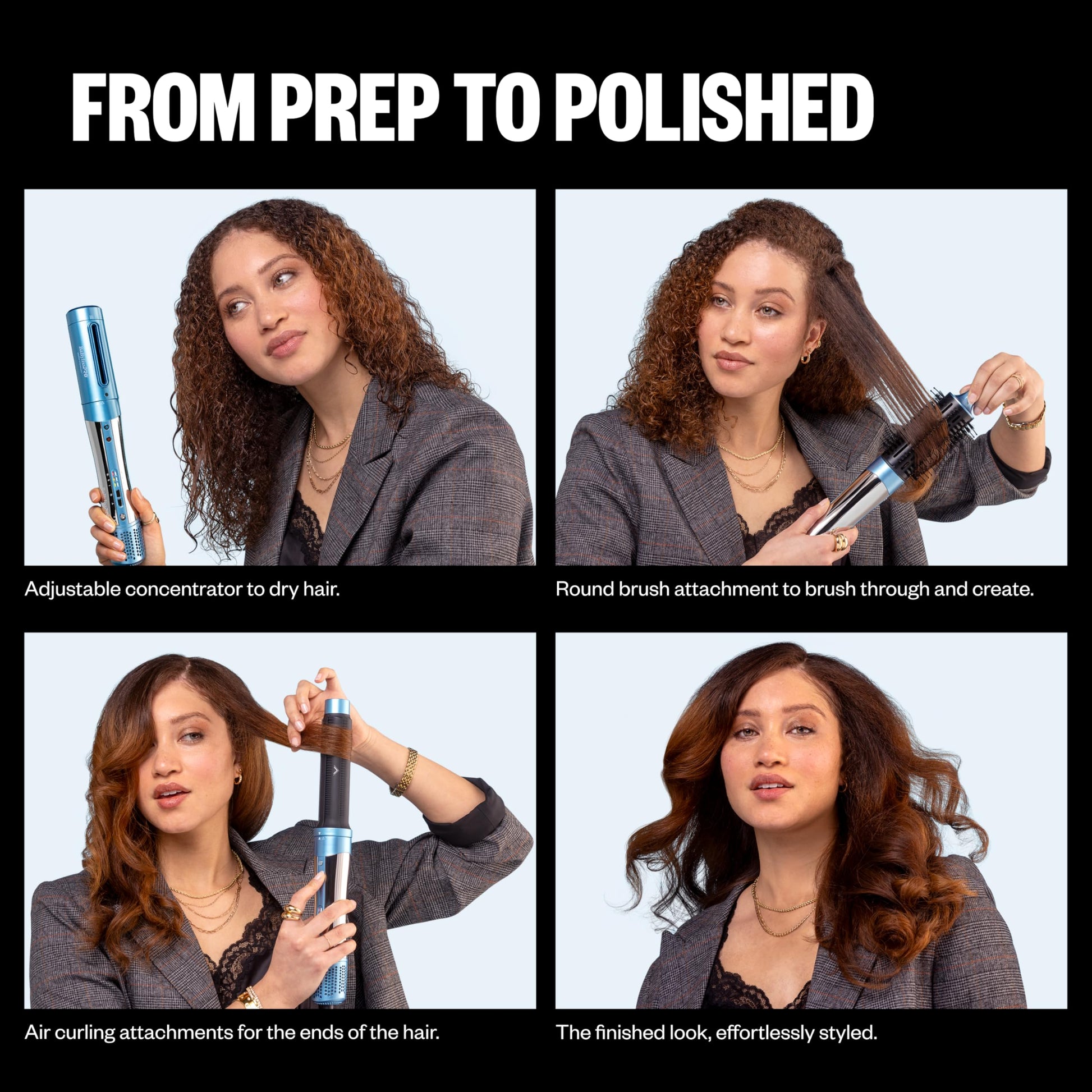 White Smoke BaBylissPRO The Style/Switch 5-in-1 Air Styling and Drying System, Ionic Lightweight Multi-Styler Hot Air Styler for Curly and Coily Hair Types