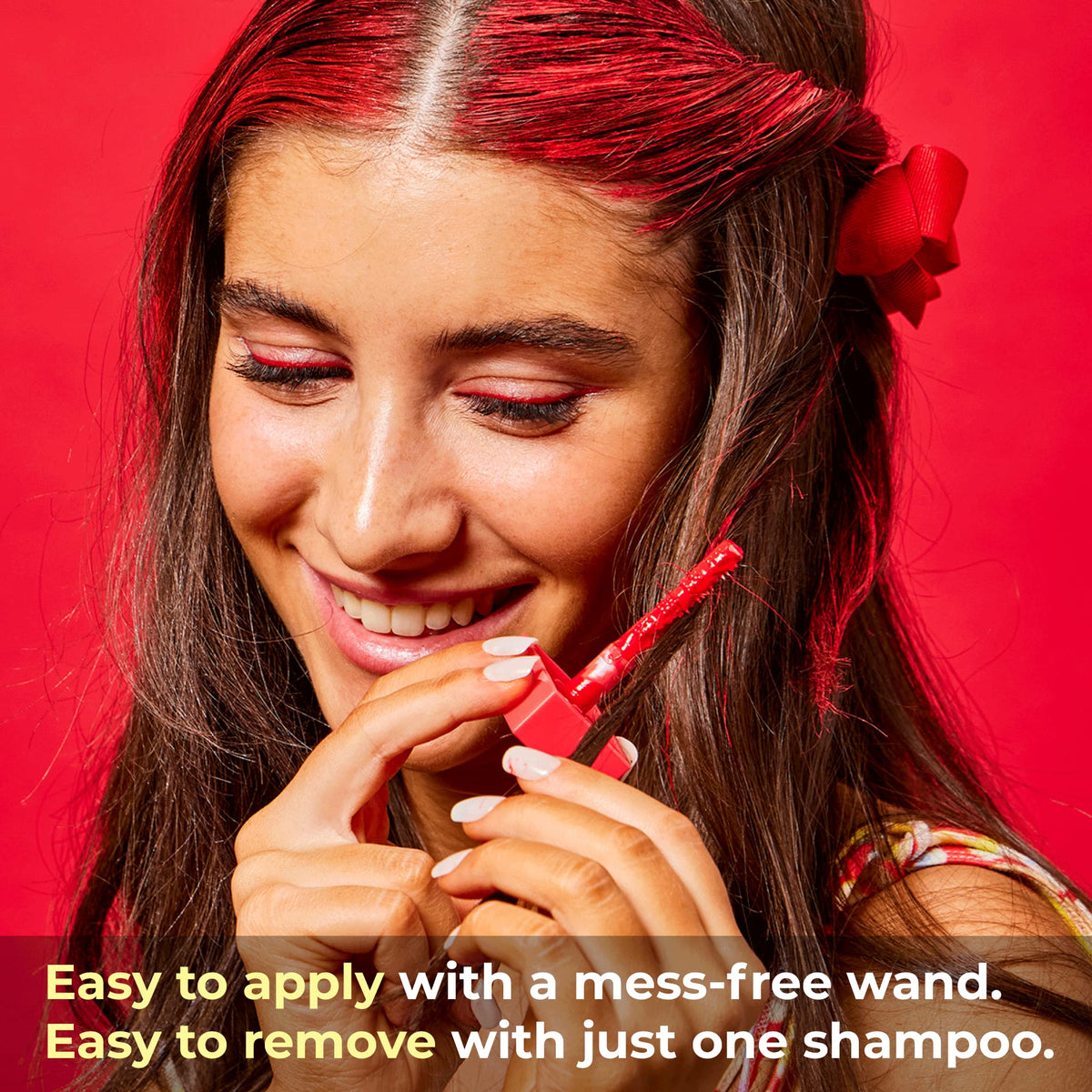 Firebrick Hally Hair Shade Stix, Red Temporary Hair Dye for Kids & Adults Washable