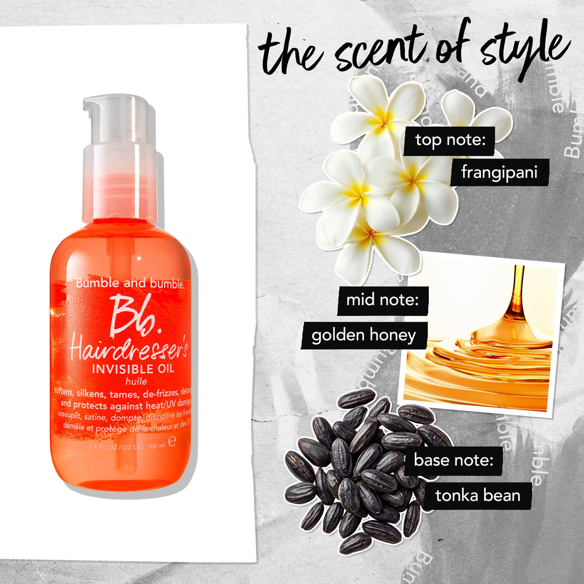White Smoke Bumble and bumble. Hairdresser's Invisible Oil Frizz-Reducing Hair Oil | Heat Protection, Anti Frizz + Shine | Curly, Wavy, Straight | With Grapeseed, Coconut + Argan Oils, Travel Size, 0.85 Fl Oz