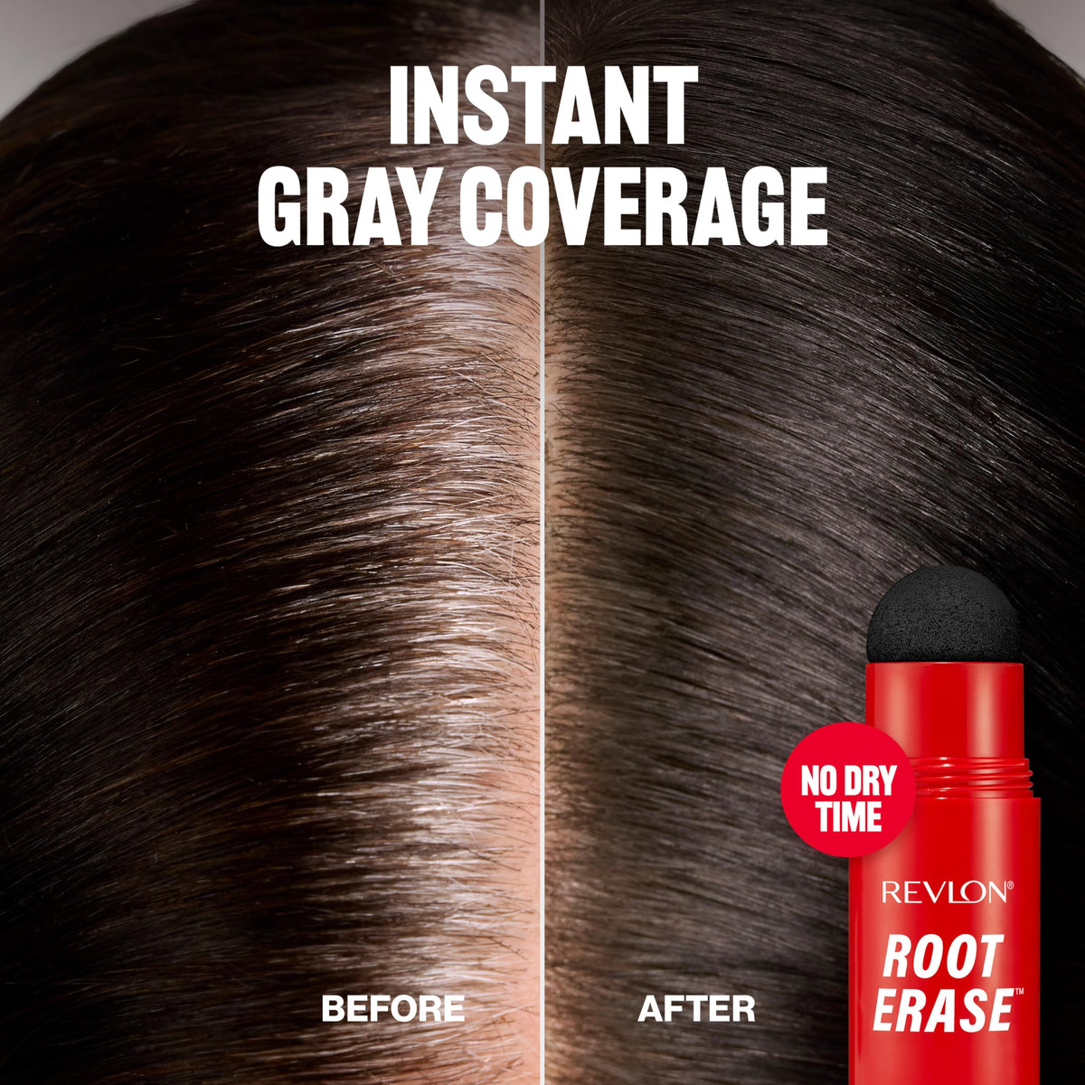 Black Revlon Root Erase Hair Concealer, Instant Root Touch Up, 02 Dark Brown