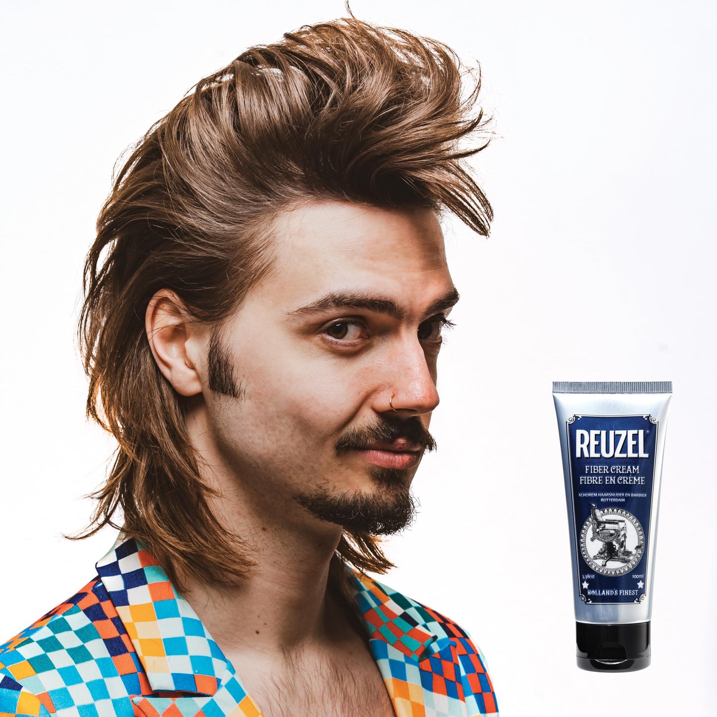 White Smoke Reuzel Fiber Cream, Provides a Low Shine Finish, 3.38 oz