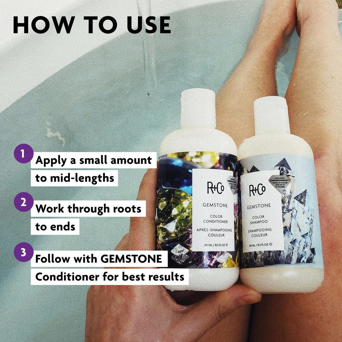 Dark Gray R+Co GEMSTONE Color Shampoo, 2 Oz