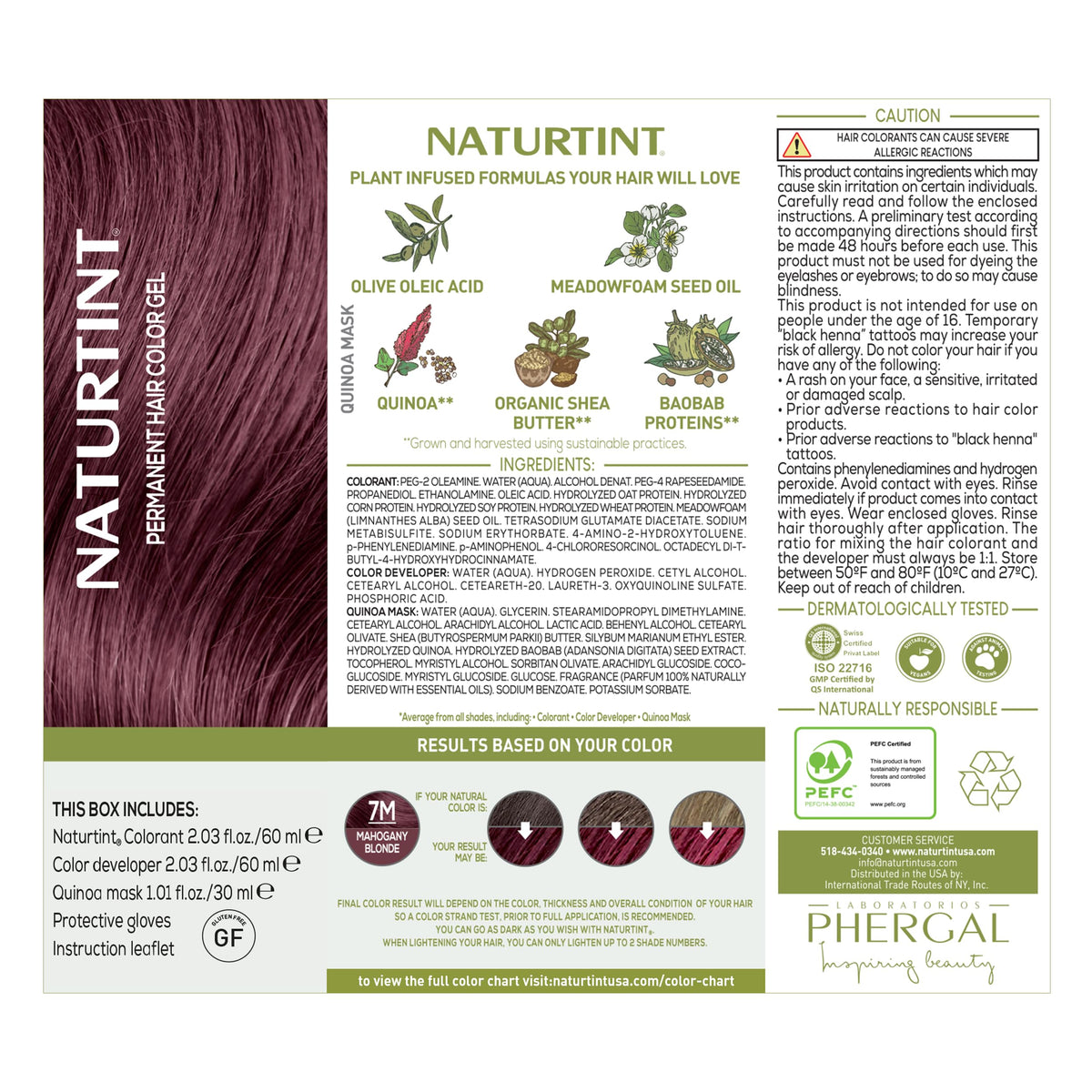 White Smoke Naturtint 7M Mahogany Blonde Permanent Hair Color (Pack of 1), Ammonia Free, Vegan, Cruelty Free, up to 100% Gray Coverage, Long Lasting Results (Packaging may vary)